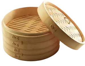 Bamboo Steamer - High-Quality Natural Steamer for Dumplings, Vegetables, and Authentic Asian Dishes | قدر بخار الخيزران بجودة عالية - لتبخير الزلابية، الخضروات، والأطباق الآسيوية الأصيلة