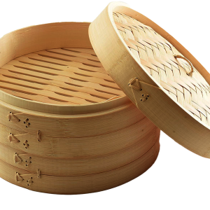 Bamboo Steamer - High-Quality Natural Steamer for Dumplings, Vegetables, and Authentic Asian Dishes | قدر بخار الخيزران بجودة عالية - لتبخير الزلابية، الخضروات، والأطباق الآسيوية الأصيلة