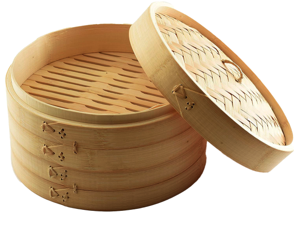 Bamboo Steamer - High-Quality Natural Steamer for Dumplings, Vegetables, and Authentic Asian Dishes | قدر بخار الخيزران بجودة عالية - لتبخير الزلابية، الخضروات، والأطباق الآسيوية الأصيلة