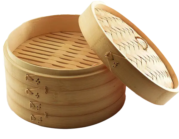 Bamboo Steamer - High-Quality Natural Steamer for Dumplings, Vegetables, and Authentic Asian Dishes | قدر بخار الخيزران بجودة عالية - لتبخير الزلابية، الخضروات، والأطباق الآسيوية الأصيلة