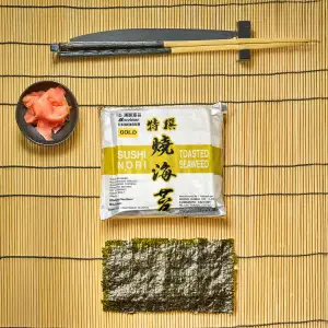 Pack of Yaki Sushi Nori Gold Setouchi roasted seaweed with gold label