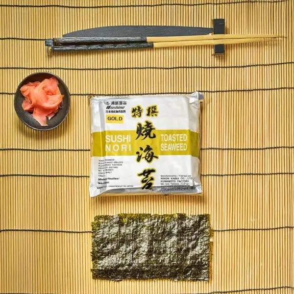 Pack of Yaki Sushi Nori Gold Setouchi roasted seaweed with gold label