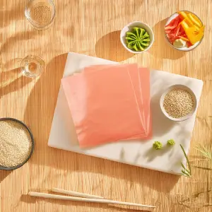 Pink Sesame Sheets (Mamenori) - High-Quality Wrapping Sheets for Sushi, Rolls, and Japanese Cuisine | صفائح السمسم الوردية (مامونوري) - أوراق تغليف بجودة عالية للسوشي، اللفائف، والمأكولات اليابانية