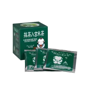 Genmaicha Pyramid Tea Bag - High-Quality Japanese Green Tea with Roasted Rice in Pyramid Bags | أكياس شاي جينمايتشا الهرمية بجودة عالية - شاي أخضر ياباني مع الأرز المحمص