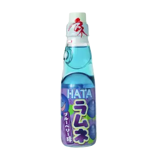Hata Ramune Blueberry - Japanese Carbonated Soft Drink with Sweet Blueberry Flavor | مشروب غازي ياباني هاتا راموني بنكهة التوت الأزرق الحلوة