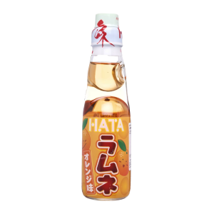 Hata Ramune Orange - Japanese Carbonated Soft Drink with Sweet and Tangy Orange Flavor | مشروب غازي ياباني هاتا راموني بنكهة البرتقال المنعشة