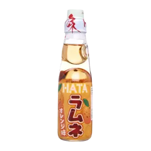 Hata Ramune Orange - Japanese Carbonated Soft Drink with Sweet and Tangy Orange Flavor | مشروب غازي ياباني هاتا راموني بنكهة البرتقال المنعشة