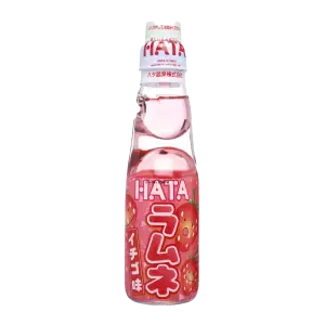 Hata Ramune Strawberry - Japanese Carbonated Soft Drink with Sweet Strawberry Flavor | مشروب غازي ياباني هاتا راموني بنكهة الفراولة الحلوة