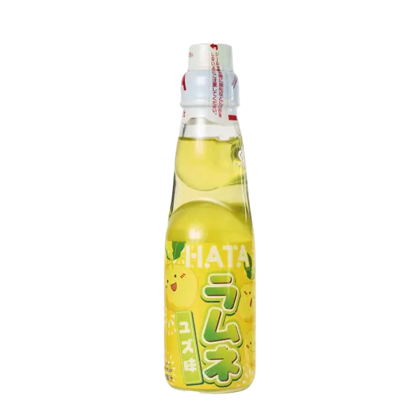 Hata Ramune Yuzu - Japanese Carbonated Soft Drink with Refreshing Citrus Flavor | مشروب غازي ياباني هاتا راموني بنكهة الحمضيات المنعشة (اليوسفي الياباني)